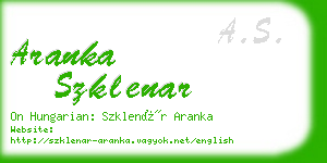 aranka szklenar business card